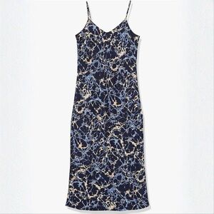 Daily Ritual Slip Dress with Navy Marble Pattern